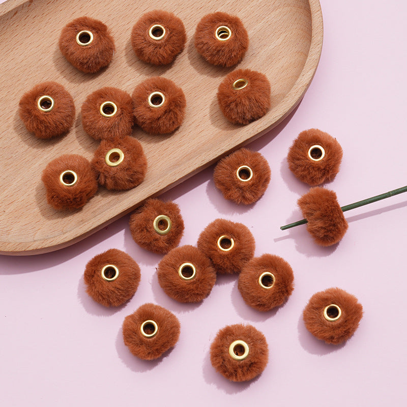 Wholesale 100pcs/pack  20MM Plush Ball Beads Spacers  DIY Beaded Pen Accessories